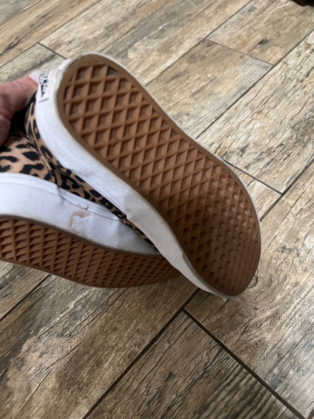 Vans Leopard-Print Canvas Low-Top Sneakers - Tan/Black/White - Picture 3 of 5